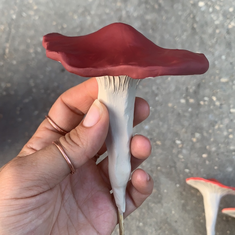 ππ Handmade Mushroom Garden Stakes Custom Order of 5 - Picture 3 of 13